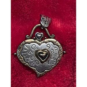 Brighton Wild Heart Gold Silver Pendant Live Life from The Heart